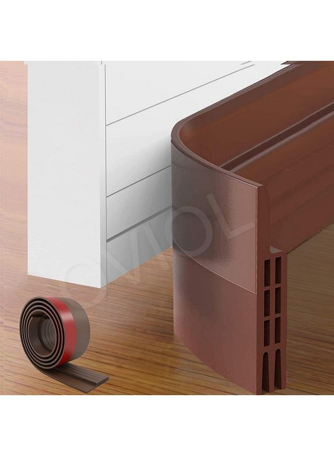 OVIOL Door Bottom Sealing Strip Self-Adhesive Under Door Gap Filler Rubber Ac Door Blocker Door Dust Stopper for Home Door Gap Sealing Strip Cockroach Insect Draft Stopper (1 METRE Pack of 1, Brown) - Image 1