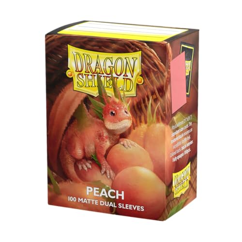 Dragon Shield Matte Dual Standard Size Card Sleeves 100 CT Smooth Tough Premium TCG Sleeves Compatible with Pokemon Flesh Blood One Piece Magic the Gathering Peach - Image 1
