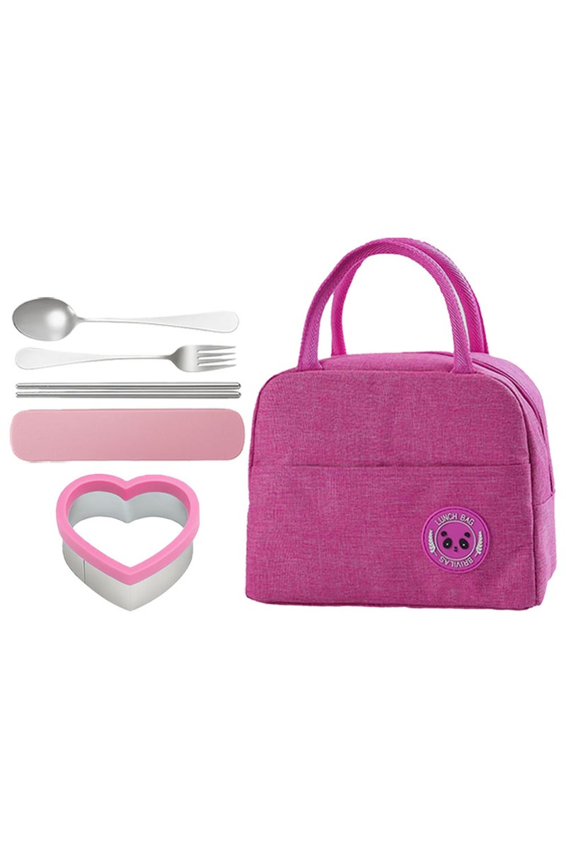Star Babies Insulated Mini Lunch bag, Sandwich Cutter, fork and spoon set- Pink - Image 3