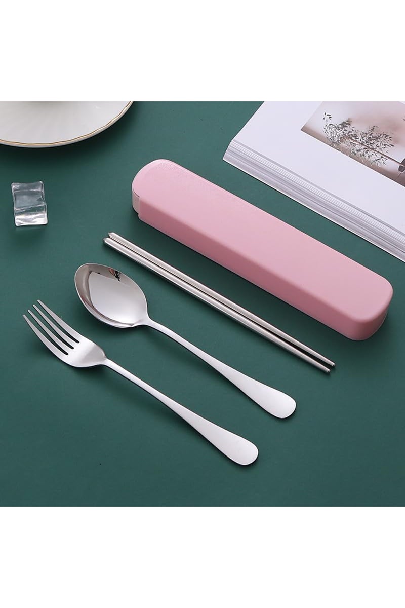 Star Babies Insulated Mini Lunch bag, Sandwich Cutter, fork and spoon set- Pink - Image 1