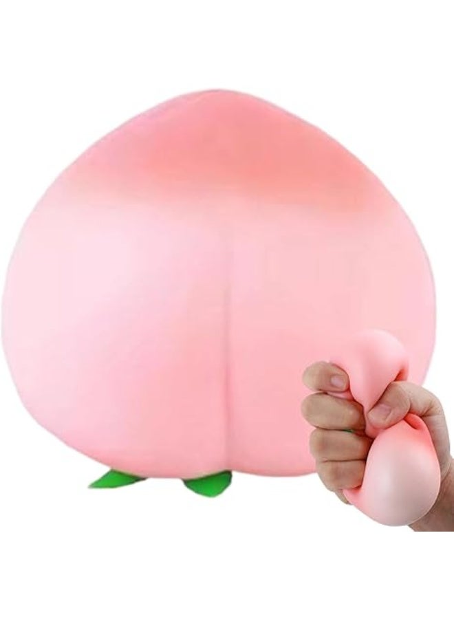 Pink Peach Squeeze Toy, Soft and Flexible - Image 1