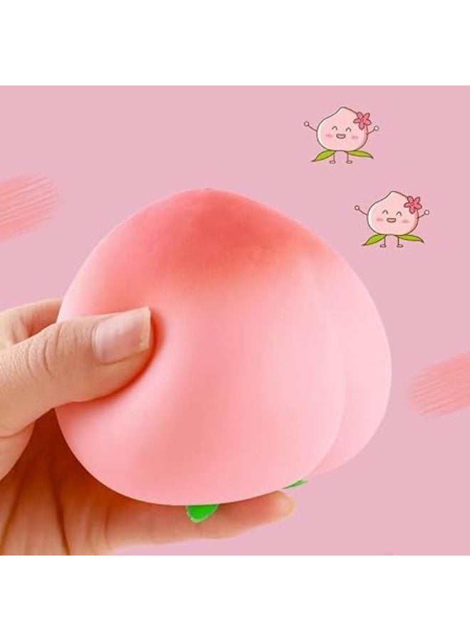 Pink Peach Squeeze Toy, Soft and Flexible - Image 4