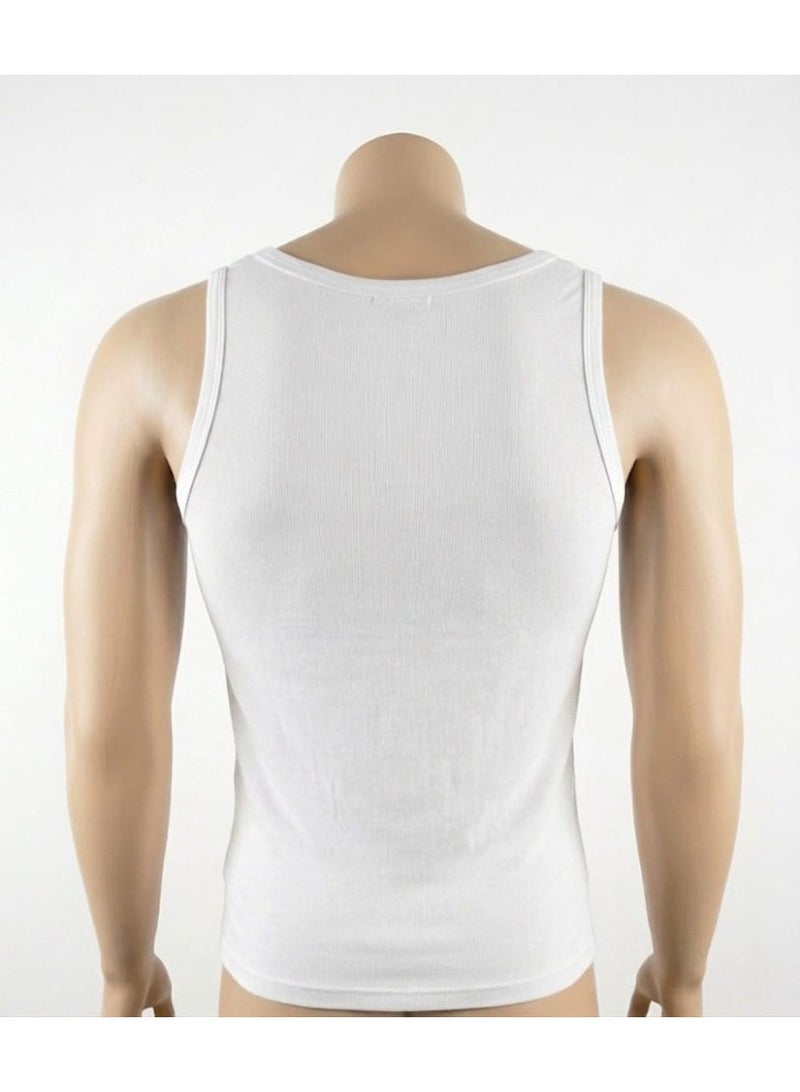 Eiffel Men's Sleeveless Undershirt - 100% Premium Syrian Cotton- 2 Pieces in pocket - Image 2