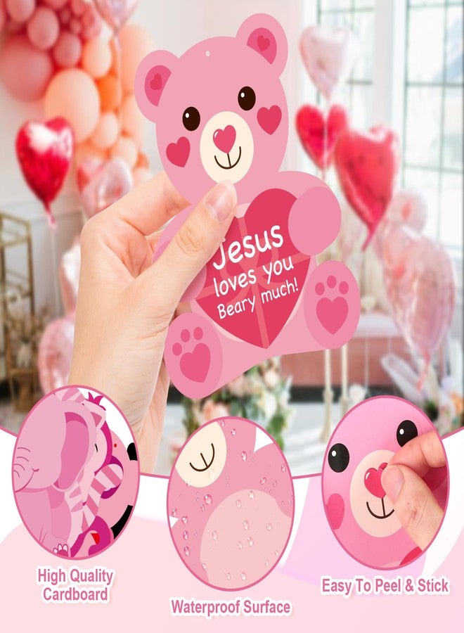 Yewfold 24Pcs Valentine's Day Craft Kit, Valentine's Day Pink DIY Animal Craft Make Your Own 3D Teacher Appreciation Thankful Love Gift Set Home Fun Activities (Animal) - Image 3