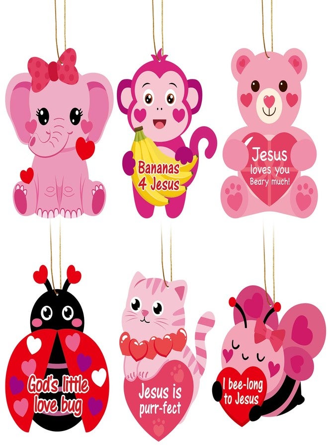 Yewfold 24Pcs Valentine's Day Craft Kit, Valentine's Day Pink DIY Animal Craft Make Your Own 3D Teacher Appreciation Thankful Love Gift Set Home Fun Activities (Animal) - Image 1