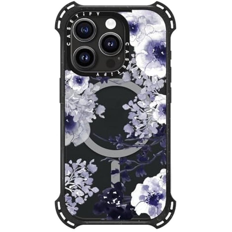 Casetify Bounce iPhone 15 Pro Case 【6X Military Grade Drop Tested / 21.3ft Drop Protection/Compatible with Magsafe】 - Blue Spring - Triple Black - Image 4