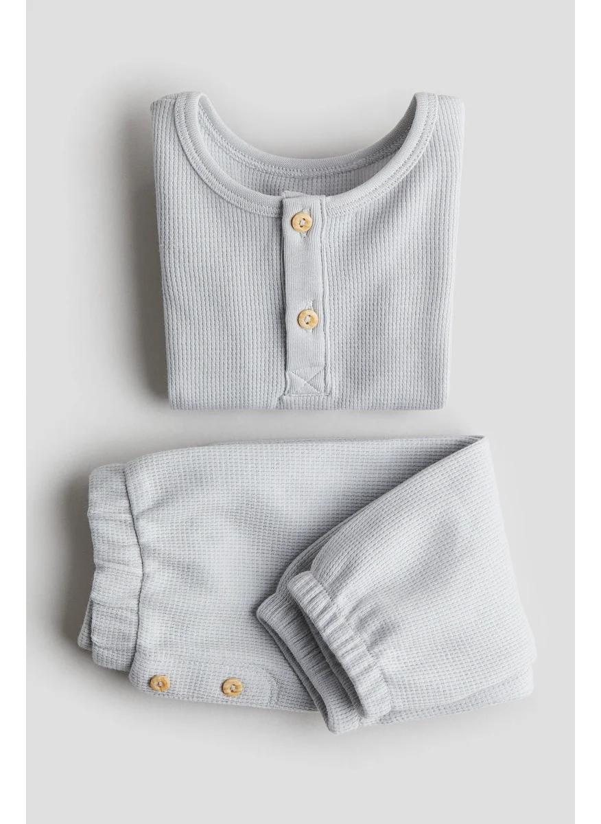 H&M 2-Piece Henley Bodysuit And Trousers Set