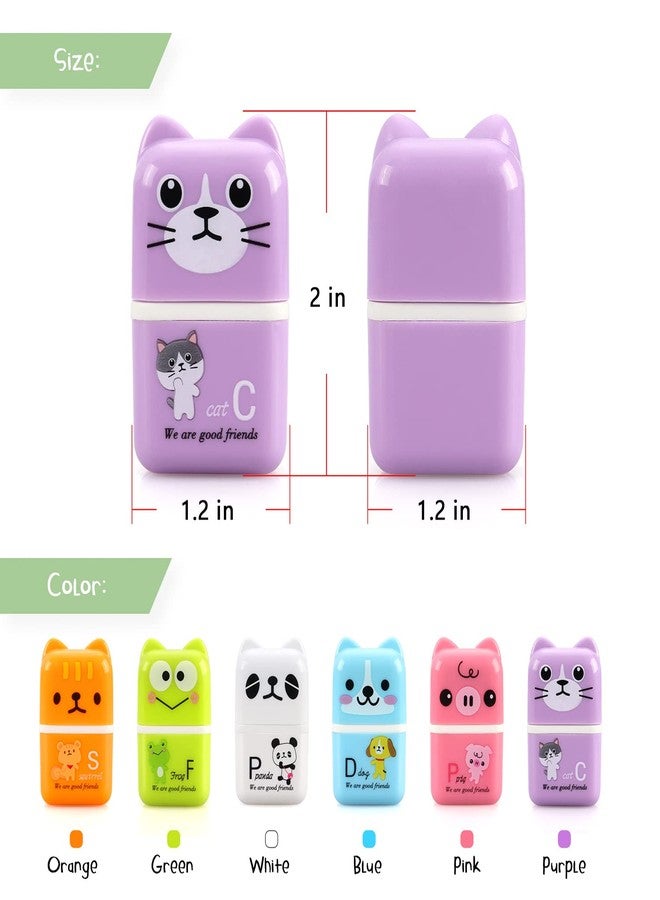 Hutou Tamaki 6 Pack Erasers for Kids, Cute Erasers with Cover and Roller, Pencil Rubber Eraser for Party Favors Gift Supplies (Model B) - Image 2