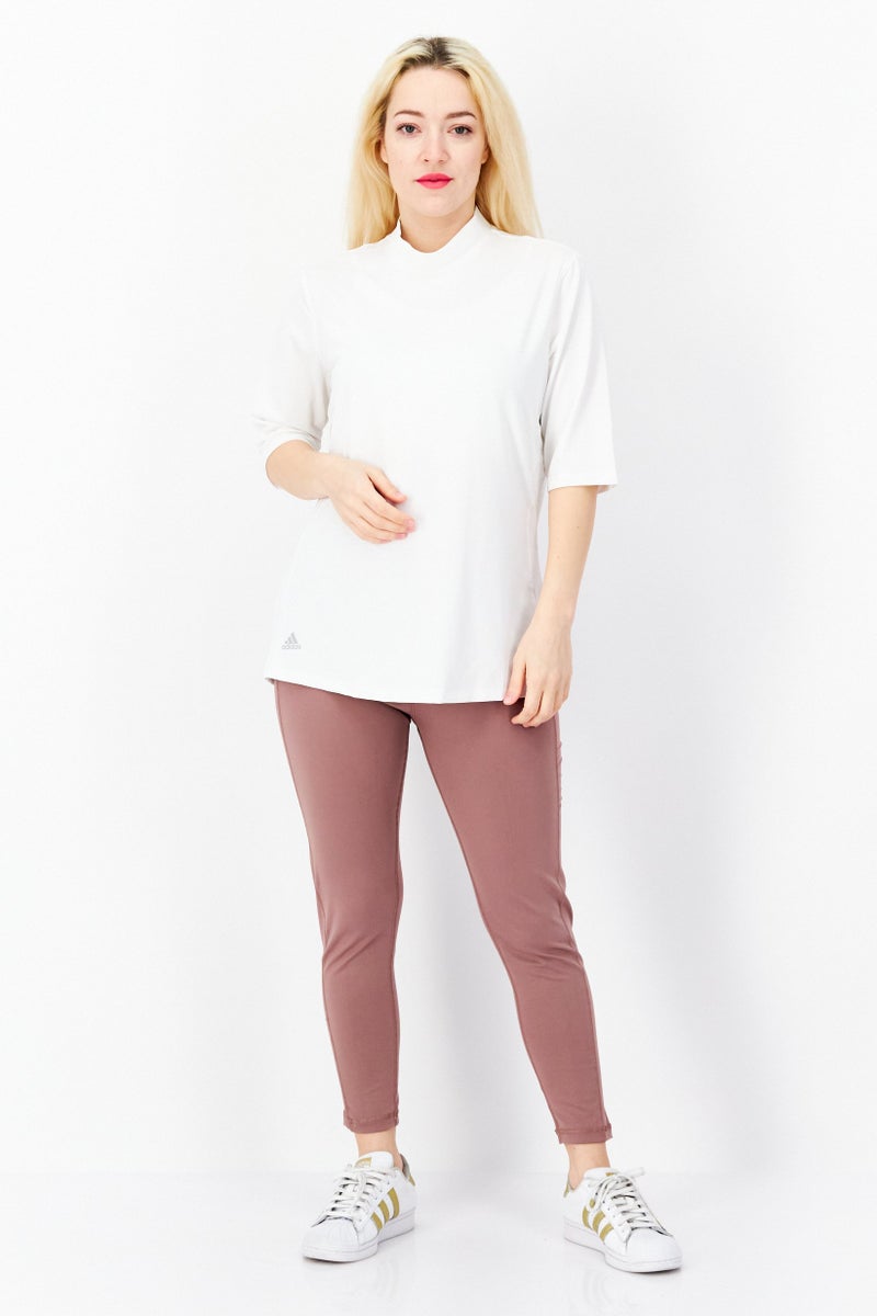 Adidas تي شيرت تدريب قصير الأكمام للنساء، أبيض - Image 4