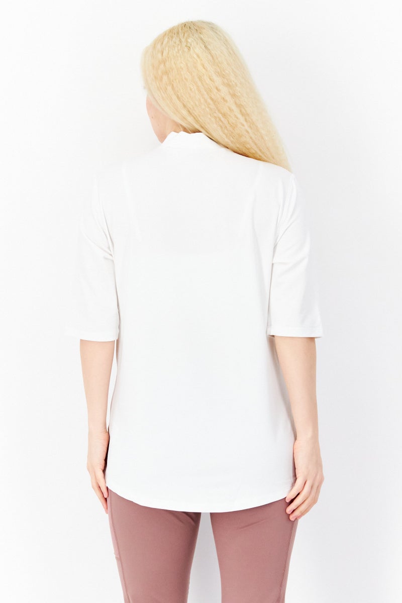 Adidas تي شيرت تدريب قصير الأكمام للنساء، أبيض - Image 2