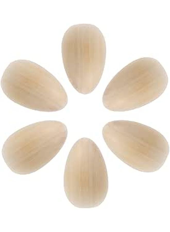 6 Unpainted Wooden Easter Eggs For Crafts DIY Projects Family Activities And Holiday Decorations - Image 1