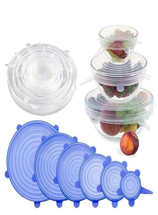 Dangfly Silicone Stretch Lids, Set of 6, Reusable Flexible Food Covers for Rectangle, Round and Square Bowls, Plates, Jars and Mugs - Image 1