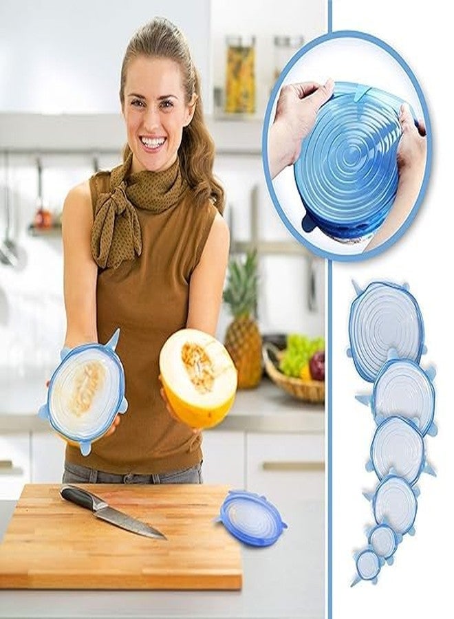 Dangfly Silicone Stretch Lids, Set of 6, Reusable Flexible Food Covers for Rectangle, Round and Square Bowls, Plates, Jars and Mugs - Image 5
