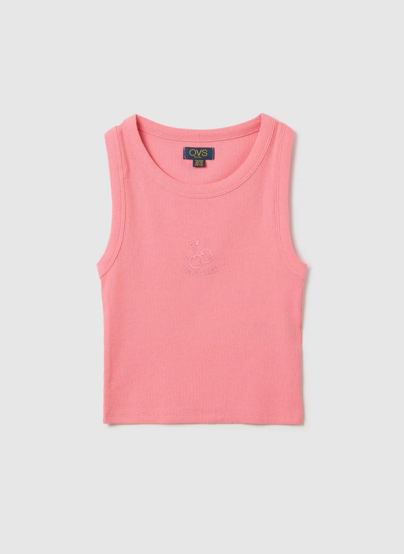 او في اس Ovs Kids Sleeveless Pink Fitted Top