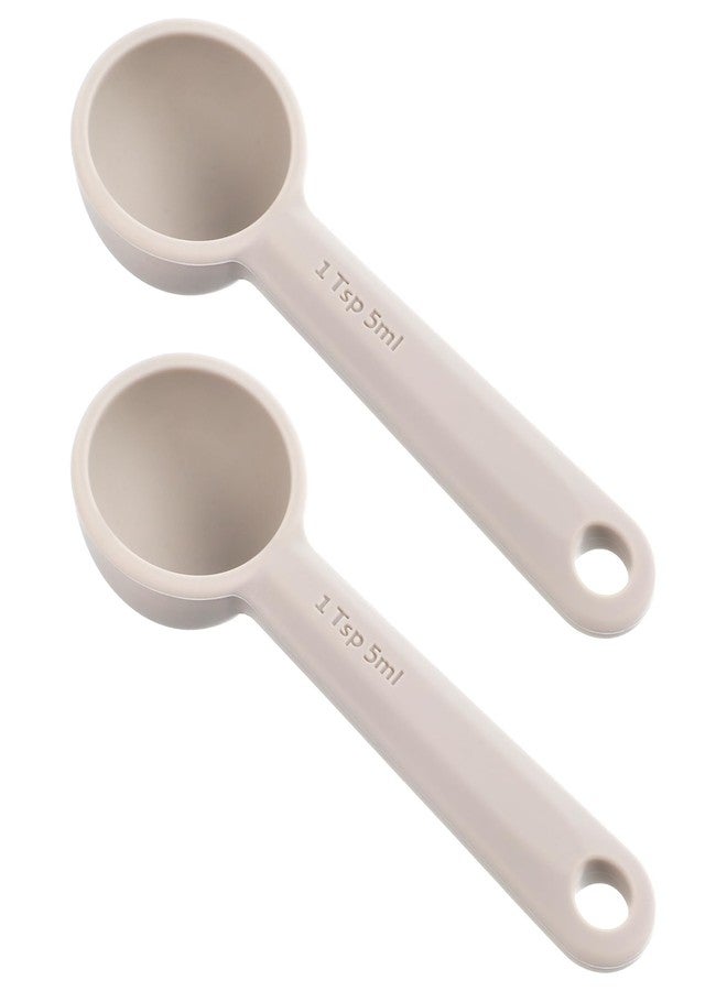 Yuanchu 2 PCS Food Grade Silicone Measuring Spoon, (1/3tbsp, 5 ml) Single Teaspoon Scoop with Hanging Hole Mini Measure for Coffee Baking Cooking - Image 1