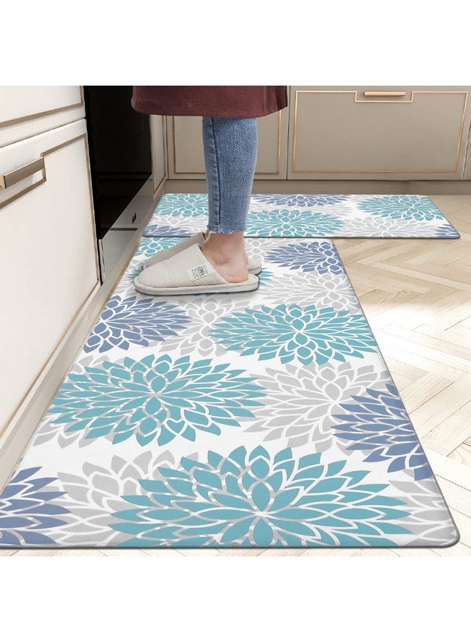 HEBE مجموعة سجادات المطبخ المضادة للتعب HEBE 2 قطعة سجادات مطبخ غير قابلة للانزلاق للسقف سجادات ومفارش مطبخ مريحة ومقاومة للماء لمطبخك، مكتبك المنزلي، حوض الغسيل، الغسيل - Image 1