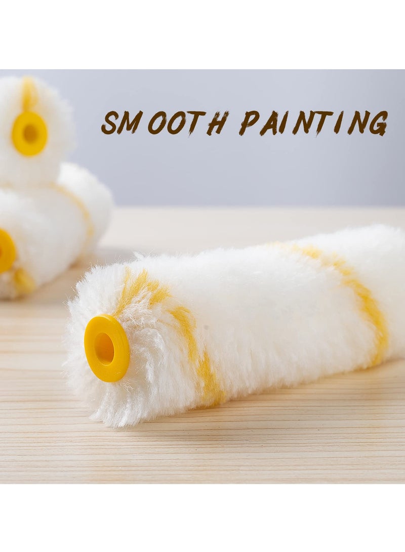 سيوسي Paint Roller 40 Pieces Paint Roller Cover 4 Inch Microfiber Roller Covers Paint Roller 1/2inch Nap Small Paint Roller Covers Mini Paint Rollers for Painting Walls Use with All Paints and Stains - Image 2