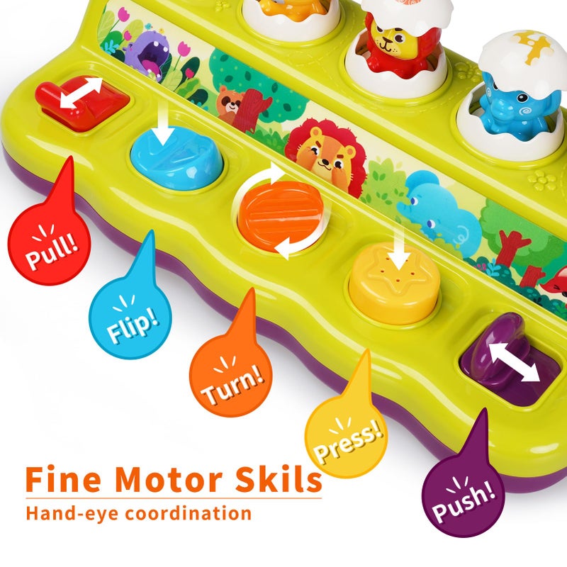  FS FS Toddler Pop Up Toy with Music and Light, Cause and Effect Toys for 6 9 12 18 Month Old Baby, Early Learning Educational Toys for 1 2 Year Old Boy and Girls Gifts - Image 3