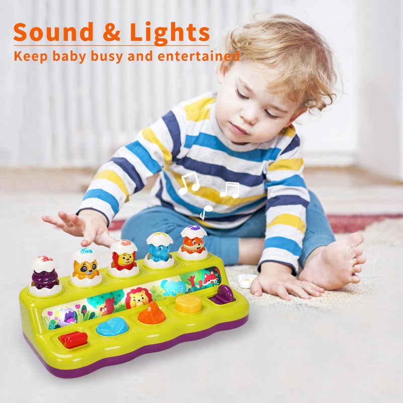  FS FS Toddler Pop Up Toy with Music and Light, Cause and Effect Toys for 6 9 12 18 Month Old Baby, Early Learning Educational Toys for 1 2 Year Old Boy and Girls Gifts - Image 4