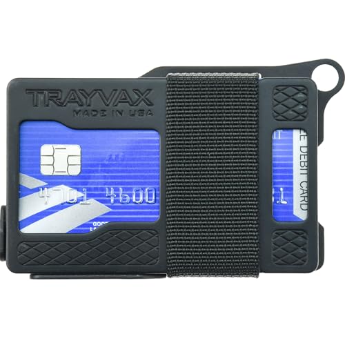 Trayvax Armored Summit Wallet, RFID Front Pocket Metal Credit Card Holder with Money Clip, Slim Minimalist Wallet for Men and Women, Shadow Black - Image 1