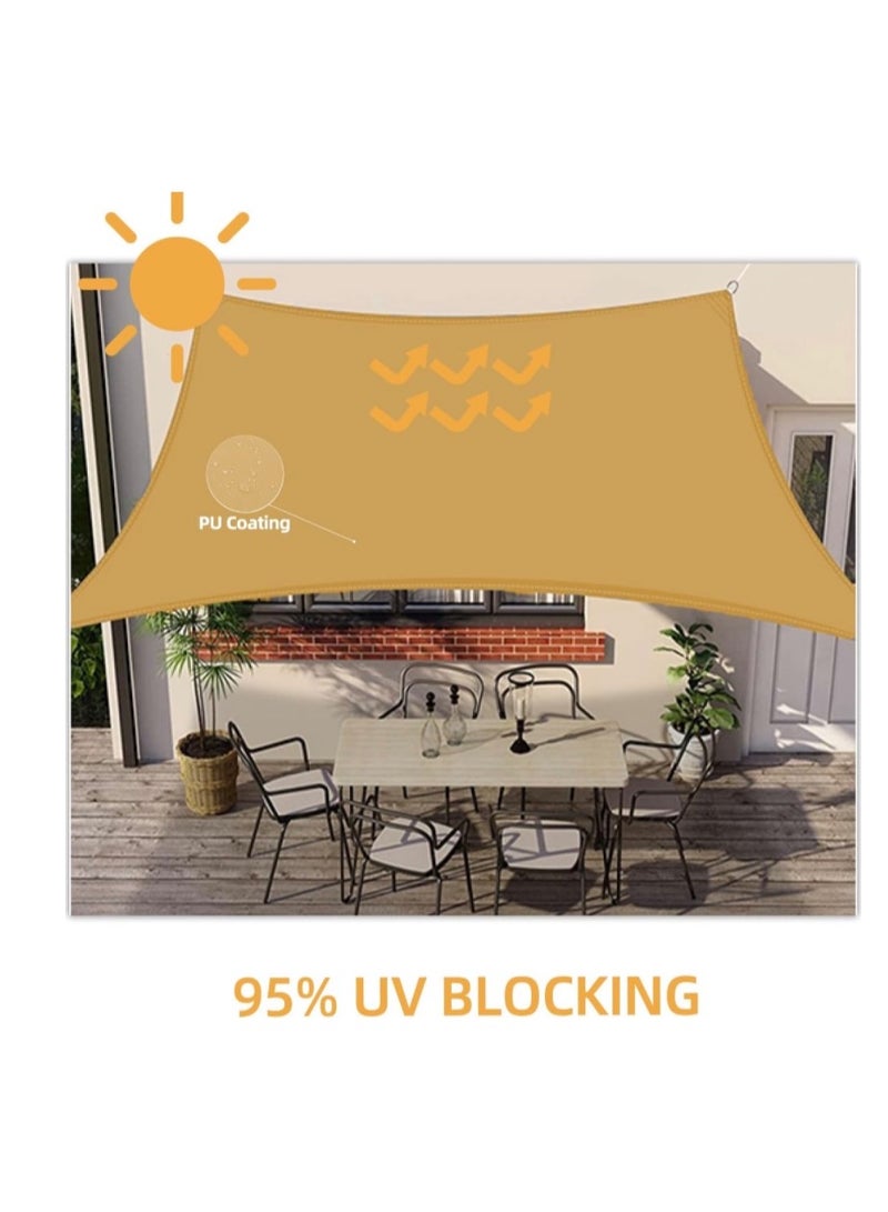Claro Sunnylaxx 3 x 4 m Rectangular Sun Shade Sail, Sand Awnings, Outdoor Terrace UV Protection for Pergola, Garden, and Terraces. - Image 5