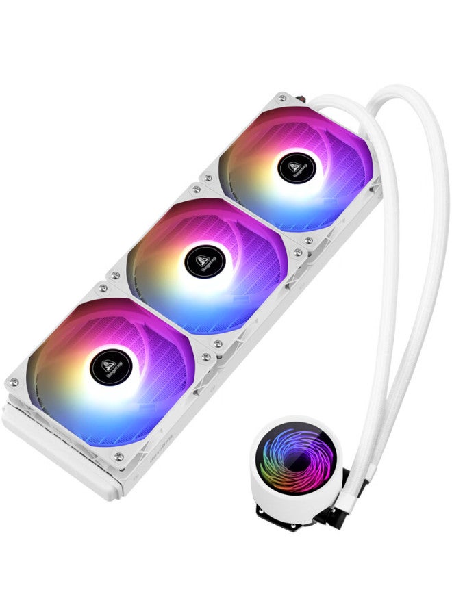 Segotep Ice Crown 360 Argb All-in-one Liquid Cpu Cooler White (300w Heat Dissipation Power / Hc12 High-performance Temperature Control Fan / Compatible With Amd / Intel Socket) - Image 1