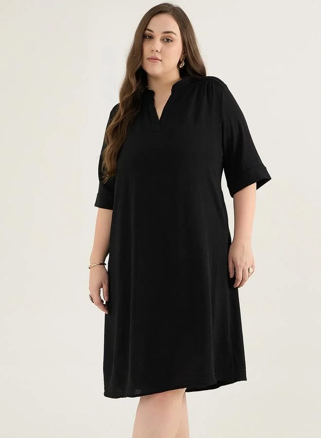 Femmella Classic Black Tunic Dress