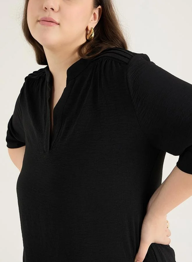 Femmella Classic Black Tunic Dress