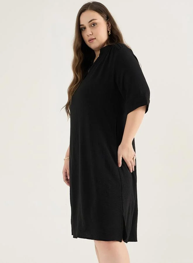 Femmella Classic Black Tunic Dress
