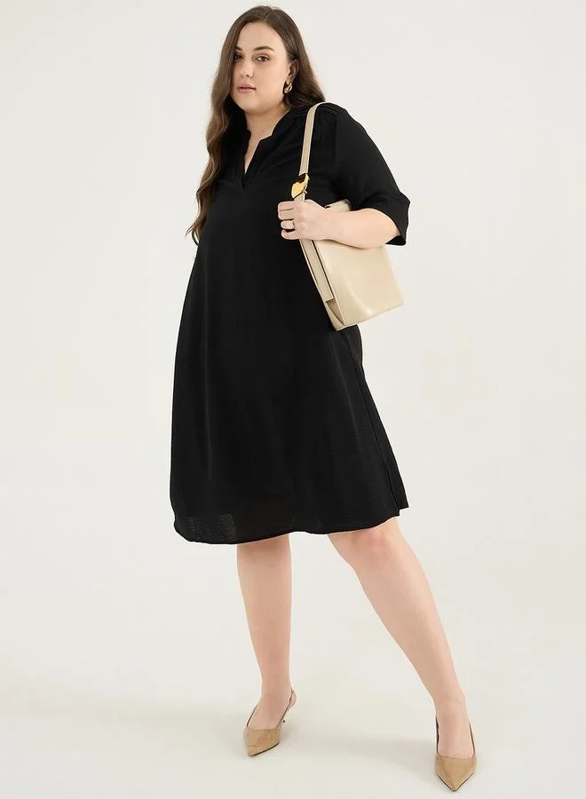 Femmella Classic Black Tunic Dress