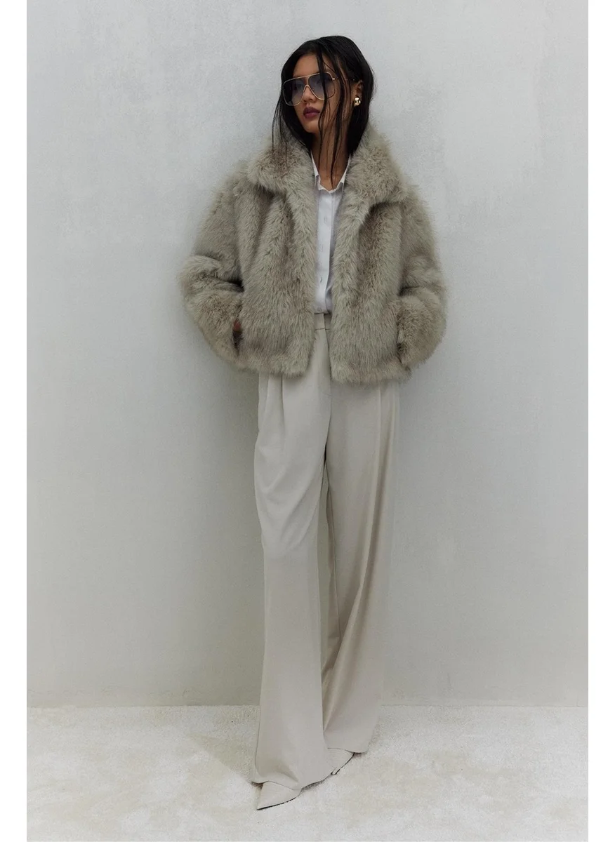 سود كوليكشن Cream Janet Wide Leg Trousers