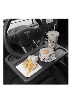 Generic Office tray for car steering wheel from city Mocha, laptop stand for dining with mobile phone holder, car table, laptop tray for dining, tablet, iPad and Notebook, Black - from Rana store  - Image 2