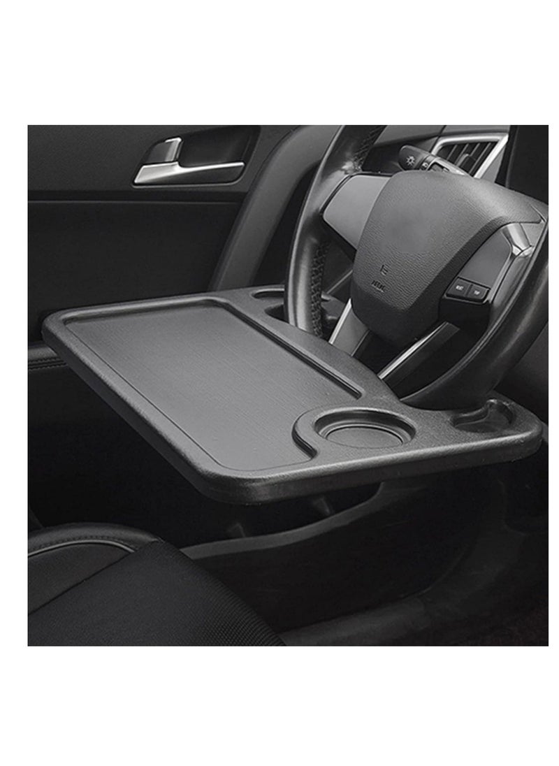 Generic - Office tray for car steering wheel from city Mocha, laptop stand for dining with mobile phone holder, car table, laptop tray for dining, tablet, iPad and Notebook, Black - from Rana store - Image 1
