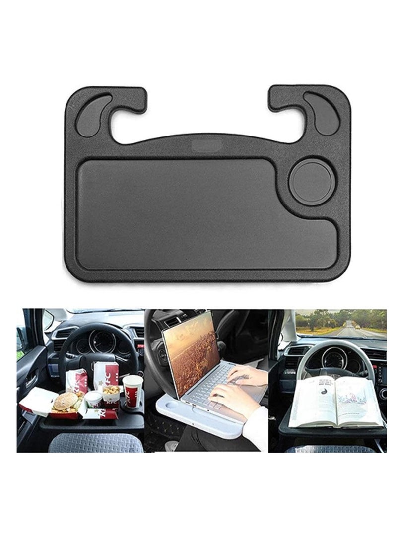 Generic - Office tray for car steering wheel from city Mocha, laptop stand for dining with mobile phone holder, car table, laptop tray for dining, tablet, iPad and Notebook, Black - from Rana store - Image 1
