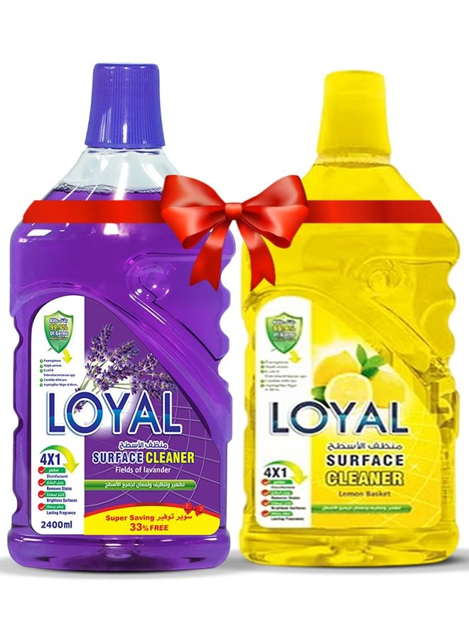 لويال منظف ​​أسطح ٢ × ٢٤٠٠ مل برائحة الليمون والليمون الأخضر + الخزامى والياسمين