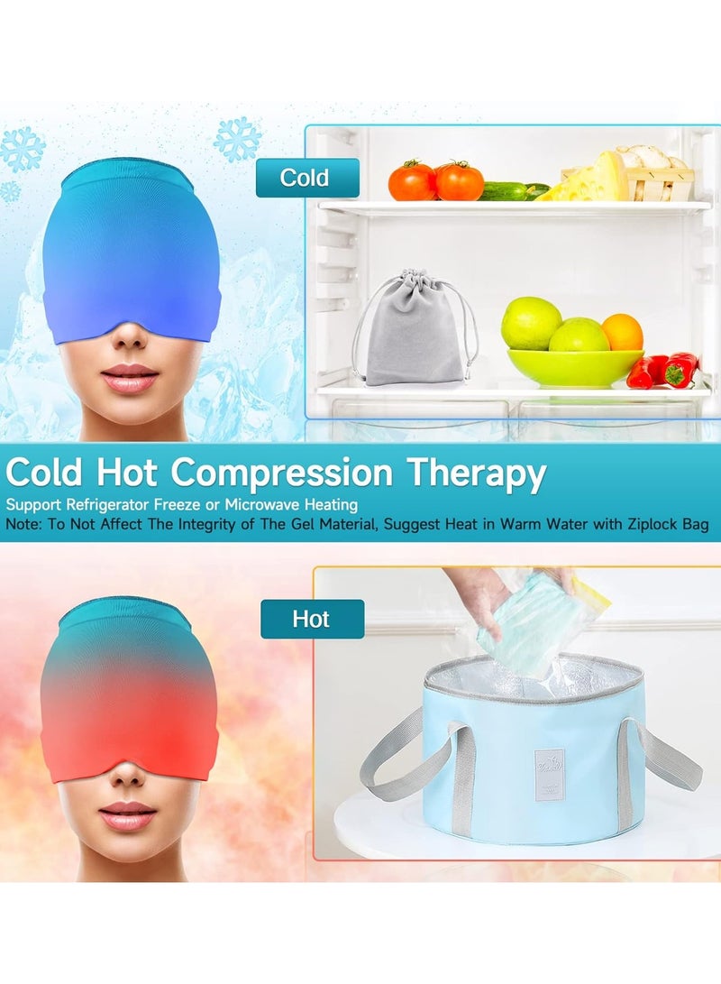 Generic Migraine Relief Hat One Size Fits All Headache Cap with Reusable Ice Gel Pack for Puffy Eyes, Stress Relief and more - Image 5