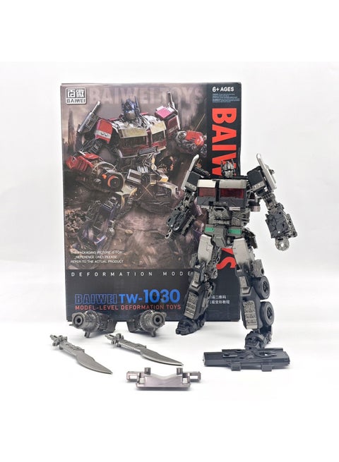 Hundred Micro Change Seven Column TW-1030B Simple Matching Version Change 7 Optimus Prime Car Deformation Robot Model Male Toy Hand-held-color:Dark Turns Into Seven Columns [simple Version]