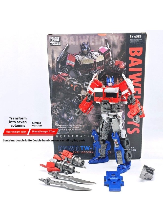 Hundred Micro Change Seven Column TW-1030B Simple Matching Version Change 7 Optimus Prime Car Deformation Robot Model Male Toy Hand-held-color:Dark Turns Into Seven Columns [simple Version]