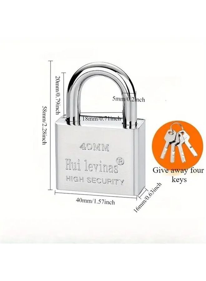 Long Beam 48MM Alloy Steel Padlock Waterproof Rust Resistant with 4 Keys - Image 5