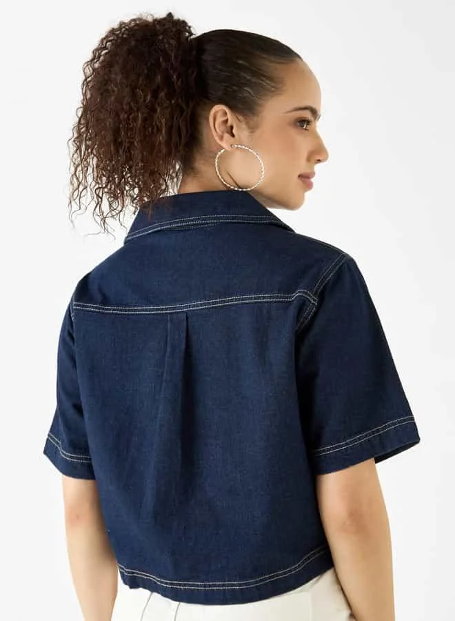 Lee Cooper Lee Cooper Collared Denim Top with Chest Pockets