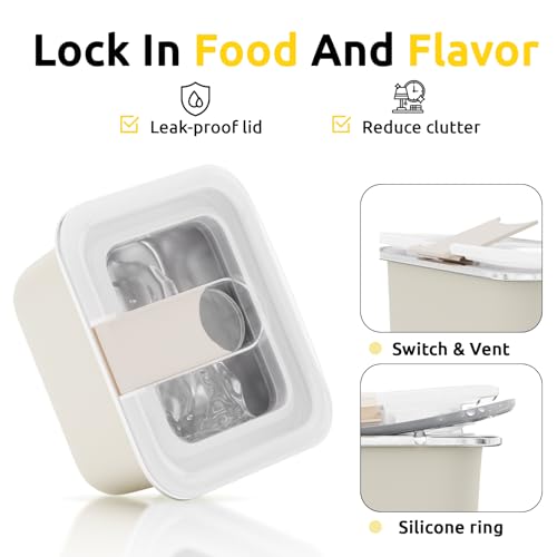 Bakpoco Stainless Steel Snack Lunch Containers for Kids, 3 Packs 12 oz Leak-Proof Lunch Box Containers, Microwave-Safe, Convenient Metal Small Food Storage Container with Lid for School, Work - Image 5