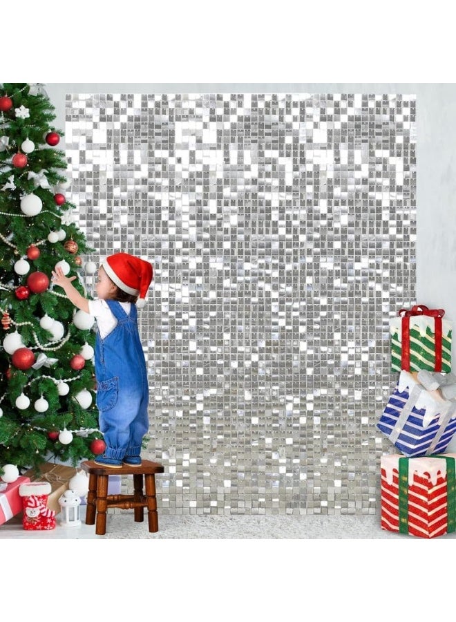 خلفية جدارية لامعة 24 قطعة من الألواح الجدارية، حامل جدار لامع، ألواح جدارية مربعة لامعة، زينة خلفيات الصور، ألواح لامعة للحفلات، مات 30X30 سم لعيد الميلاد، الذكرى السنوية، الخطوبة - Image 3