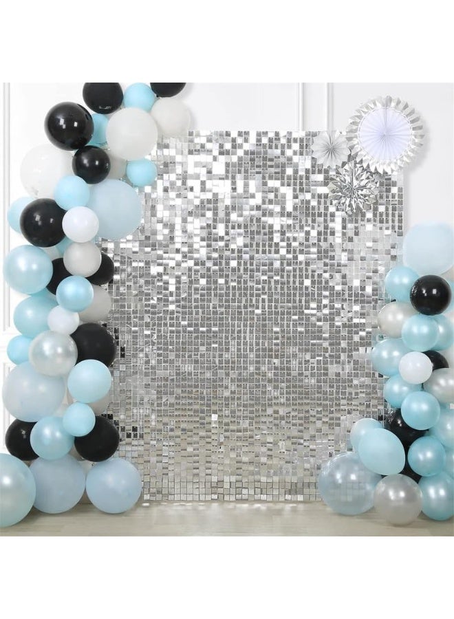 خلفية جدارية لامعة 24 قطعة من الألواح الجدارية، حامل جدار لامع، ألواح جدارية مربعة لامعة، زينة خلفيات الصور، ألواح لامعة للحفلات، مات 30X30 سم لعيد الميلاد، الذكرى السنوية، الخطوبة - Image 2