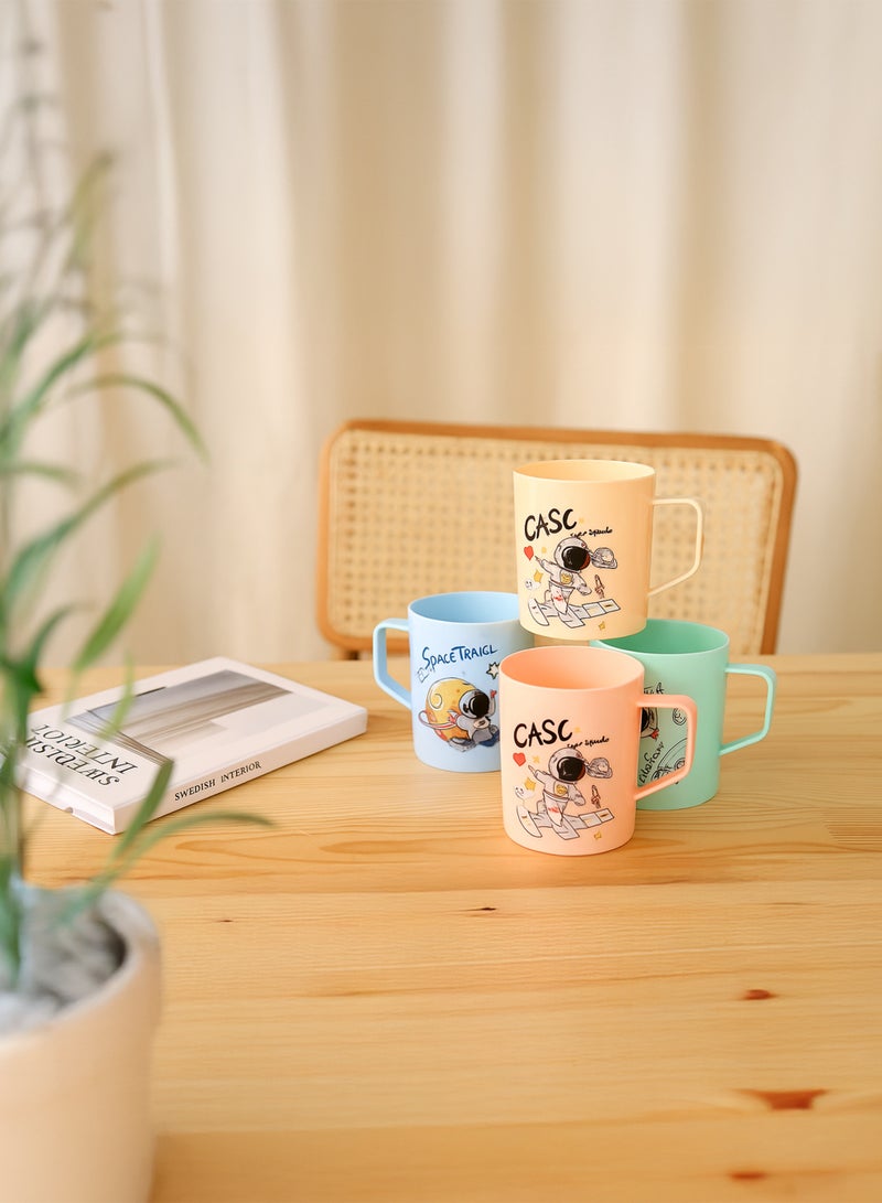 توشيونيكس ٥ أكواب بلاستيكية بتصميم رائد فضاء | أكواب شرب للأطفال بسعة كبيرة ٥٢٠ مل | طقم أكواب بلون باستيل، خالٍ من مادة BPA، آمن غذائيًا، بمقبض سهل الإمساك وحافة ناعمة | أكواب متينة وخفيفة الوزن للحليب والعصائر والوجبات الخفيفة، للاستخدام المنزلي والمدرسة ووقت اللعب - موديل T114498 - Image 2