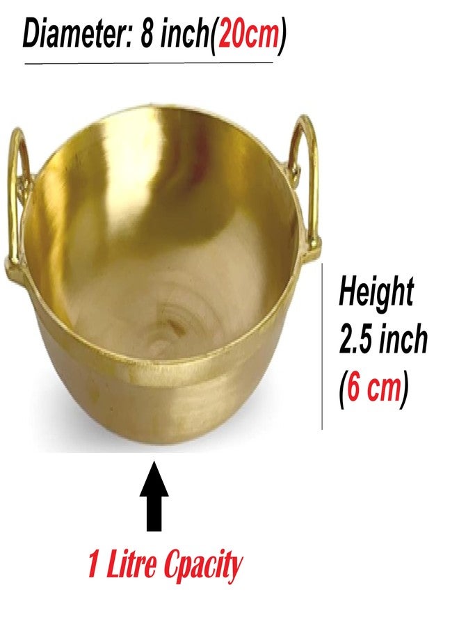 Best Baking Utensils Brass Cheenichatty Brass Kadai Bronze Kadai for Cooking 1 Litre - Image 2