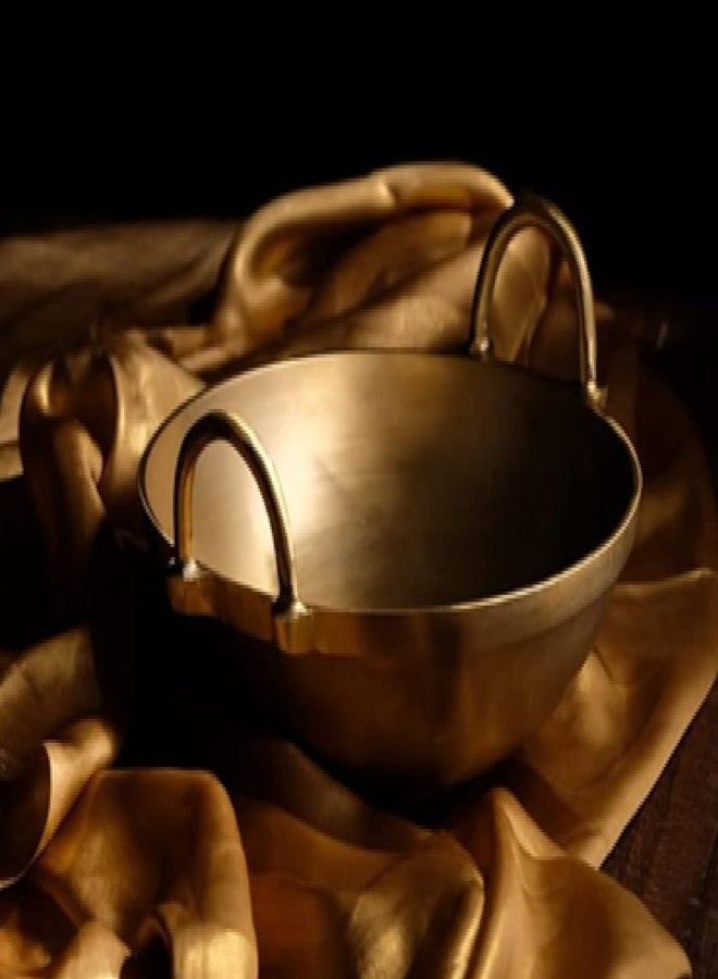 Best Baking Utensils Brass Cheenichatty Brass Kadai Bronze Kadai for Cooking 1 Litre - Image 3