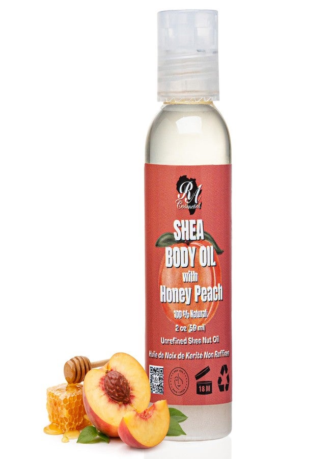 RA COSMETICS Shea Body Oil, Honey Peach – Lightweight African Body Oil with Unrefined Shea Nut Oil from Ghana – Hydrating Moisturizer for Dry Skin – Softens & Smoothes Skin from Head to Toe – 2oz - Image 1