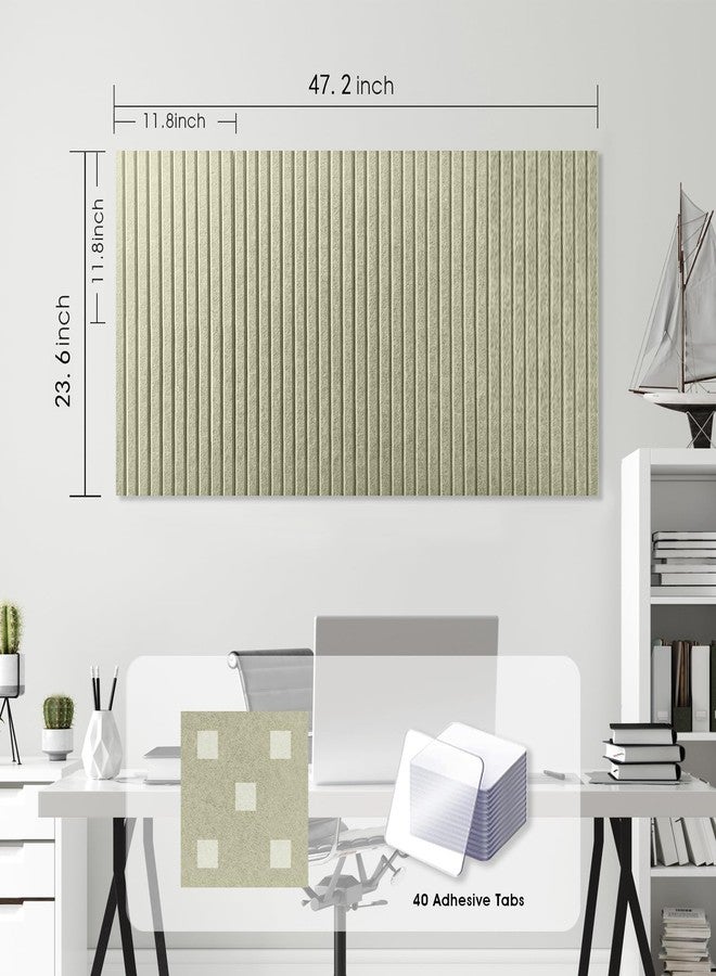 AkuDecor Large Cork Board for Office, 8 Pack Felt Wall Tiles with Slat Wall Paneling and Safe Removable Adhesive Tabs, Felt Bulletin Board Pin Board Cork Boards for Walls - Sage Green - Image 4