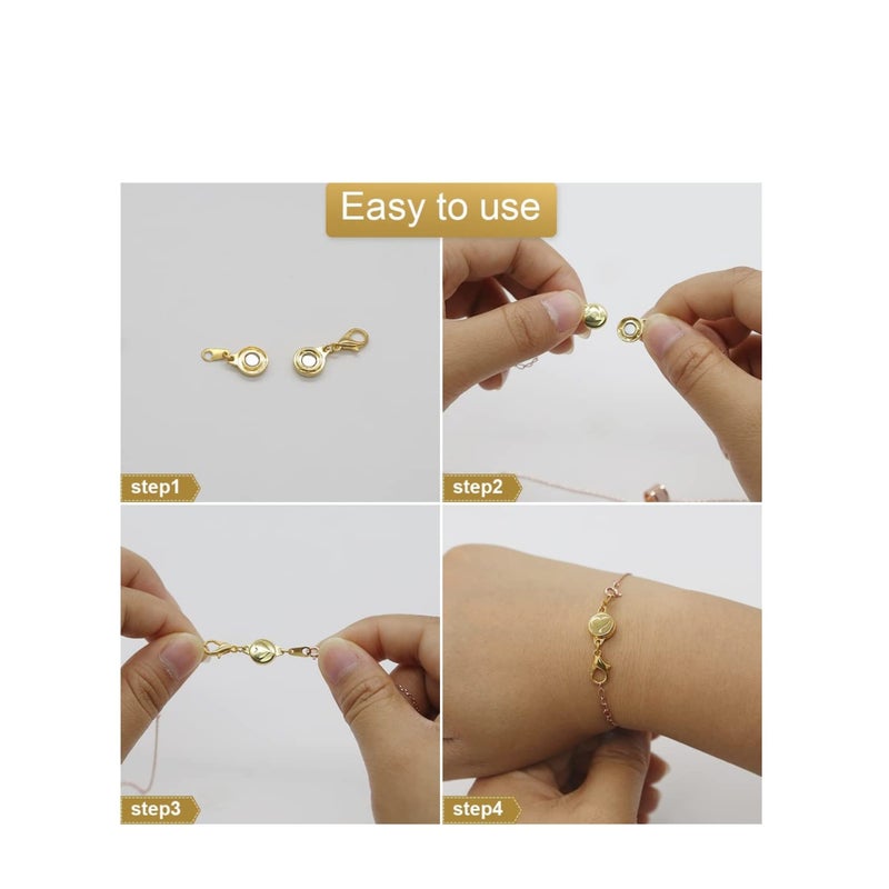 SOLARAE Set of 6 Locking Magnetic Clasp, Heart Embedded Necklace Clasp, Magnetic Necklace Clasps Closures, Magnetic Lobster Clasps Converter for DIY Necklace Bracelet Jewelry Crafts Making Supplies - Image 5