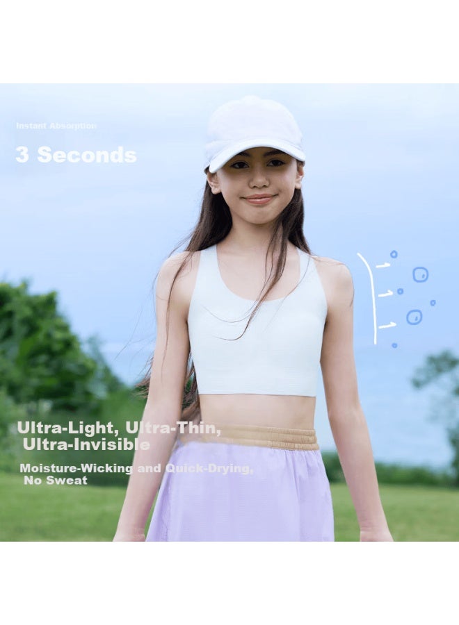 Like Uu Girls Bra Development Period Underwear Sweet Pear Mint Lightweight Breathable Racerback Sports Bra For Girls - Image 2